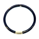 SOHO 18K Gold Black Enamel Calligraphic Stripe Bangle Bracelet Bracelet Kirsten's Corner Jewelry