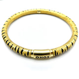 SOHO 18K Gold Enamel Tiger Stripe Bangle Bracelet Bracelet Kirsten's Corner Jewelry
