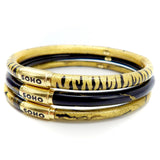 SOHO 18K Gold Enamel Golden Calligraphic Stripe Bangle Bracelet Bracelet Kirsten's Corner Jewelry