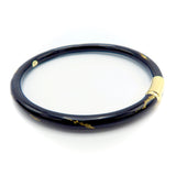 SOHO 18K Gold Black Enamel Calligraphic Stripe Bangle Bracelet Bracelet Kirsten's Corner Jewelry