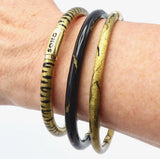 SOHO 18K Gold Black Enamel Calligraphic Stripe Bangle Bracelet Bracelet Kirsten's Corner Jewelry