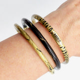 SOHO 18K Gold Enamel Golden Calligraphic Stripe Bangle Bracelet Bracelet Kirsten's Corner Jewelry