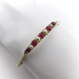 Ruby and Pearl 14K Gold Victorian Knife Edge Bracelet Bracelet Kirsten's Corner