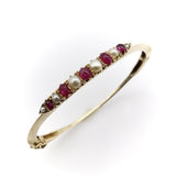 Ruby and Pearl 14K Gold Victorian Knife Edge Bracelet Bracelet Kirsten's Corner