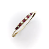 Ruby and Pearl 14K Gold Victorian Knife Edge Bracelet Bracelet Kirsten's Corner