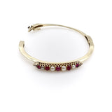 Ruby and Pearl 14K Gold Victorian Knife Edge Bracelet Bracelet Kirsten's Corner