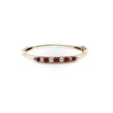 Ruby and Pearl 14K Gold Victorian Knife Edge Bracelet Bracelet Kirsten's Corner