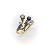 18K Gold Edwardian Diamond and Sapphire Ring Ring Kirsten's Corner