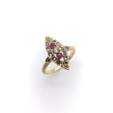 18K Gold Victorian Ruby and Diamond Ring Ring Kirsten's Corner