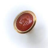 Victorian 18K and 14K Gold Russian Intaglio Fob/Pendant with Snakes Kirsten's Corner