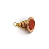 Victorian 18K and 14K Gold Russian Intaglio Fob/Pendant with Snakes Kirsten's Corner