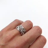 Riticulated Diamond Foliate and 14K White Gold Ring ring Kirsten's Corner Jewelry
