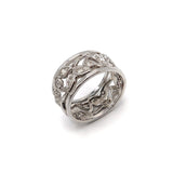 Riticulated Diamond Foliate and 14K White Gold Ring ring Kirsten's Corner Jewelry