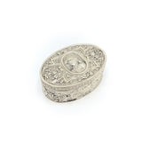 Victorian Matched Pair of Hanau Oval Silver Boxes Depicting Gentlemen Objects of Virtue Kirsten's Corner Jewelry