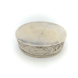 Victorian Matched Pair of Hanau Oval Silver Boxes Depicting Gentlemen Objects of Virtue Kirsten's Corner Jewelry