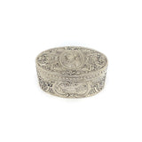 Victorian Matched Pair of Hanau Oval Silver Boxes Depicting Gentlemen Objects of Virtue Kirsten's Corner Jewelry