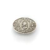Victorian Matched Pair of Hanau Oval Silver Boxes Depicting Gentlemen Objects of Virtue Kirsten's Corner Jewelry