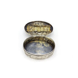 Victorian Matched Pair of Hanau Oval Silver Boxes Depicting Gentlemen Objects of Virtue Kirsten's Corner Jewelry