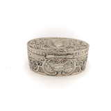 Victorian Matched Pair of Hanau Oval Silver Boxes Depicting Gentlemen Objects of Virtue Kirsten's Corner Jewelry