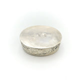 Victorian Matched Pair of Hanau Oval Silver Boxes Depicting Gentlemen Objects of Virtue Kirsten's Corner Jewelry
