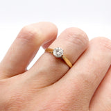 18K Gold & Platinum Vintage Solitaire Diamond Ring Ring Kirsten's Corner Jewelry