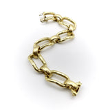 Vintage 18K Gold Alternating Link Italian Bracelet Bracelet Kirsten's Corner