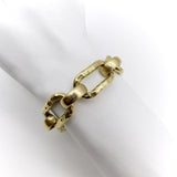 Vintage 18K Gold Alternating Link Italian Bracelet Bracelet Kirsten's Corner