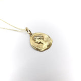 Art Nouveau 18K Gold Maiden Pendant with Diamond Wreath Necklaces, Pendants Kirsten's Corner