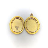 14K Gold Imperial Russian Locket with Rubies & Sapphires locket Kirsten's Corner Jewelry