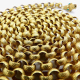 Georgian 18K Gold Beaded Muff Chain with Etruscan Revival Turquoise Clasp Chain Kirsten's Corner Jewelry