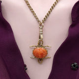 Victorian 14K Gold and Coral Medusa Snake Bracelet Kirsten's Corner