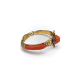 Victorian 14K Gold and Coral Medusa Snake Bracelet Kirsten's Corner