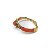 Victorian 14K Gold and Coral Medusa Snake Bracelet Kirsten's Corner