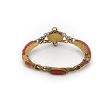 Victorian 14K Gold and Coral Medusa Snake Bracelet Kirsten's Corner
