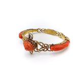 Victorian 14K Gold and Coral Medusa Snake Bracelet Kirsten's Corner
