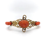 Victorian 14K Gold and Coral Medusa Snake Bracelet Kirsten's Corner