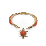 Victorian 14K Gold and Coral Medusa Snake Bracelet Kirsten's Corner