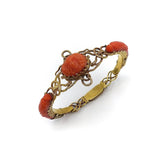 Victorian 14K Gold and Coral Medusa Snake Bracelet Kirsten's Corner