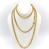 Georgian 18K Gold Beaded Muff Chain with Etruscan Revival Turquoise Clasp Chain Kirsten's Corner Jewelry