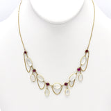 Edwardian Era 14K Gold Festoon Moonstone and Amethyst Necklace necklace Kirsten's Corner Jewelry