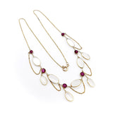 Edwardian Era 14K Gold Festoon Moonstone and Amethyst Necklace necklace Kirsten's Corner Jewelry