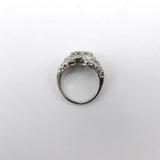 Classic Retro Ribbon Design Diamond Platinum Ring Ring Kirsten's Corner Jewelry