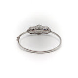 14K White Gold Art Deco Diamond & Sapphire Bracelet Brooch Kirsten's Corner Jewelry