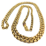 Georgian Pinchbeck Muff Chain with Hand Clasp Chain Kirsten's Corner Jewelry
