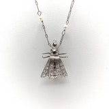 Platinum Art Nouveau Fly Pin w/ Emeralds & Diamonds Brooches, Pins Kirsten's Corner Jewelry