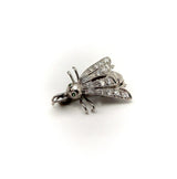 Platinum Art Nouveau Fly Pin w/ Emeralds & Diamonds Brooches, Pins Kirsten's Corner Jewelry
