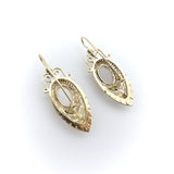 14K Gold and Opal Etruscan Revival Drop Earrings Earrings Kirsten's Corner Jewelry