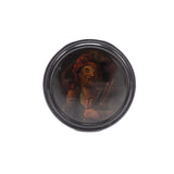 Drunken Minstrel Hand Painted Papier Mache Snuff Box circa 1850 Box Kirsten's Corner Jewelry