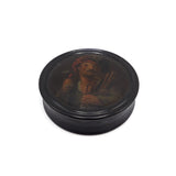 Drunken Minstrel Hand Painted Papier Mache Snuff Box circa 1850 Box Kirsten's Corner Jewelry