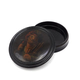 Drunken Minstrel Hand Painted Papier Mache Snuff Box circa 1850 Box Kirsten's Corner Jewelry